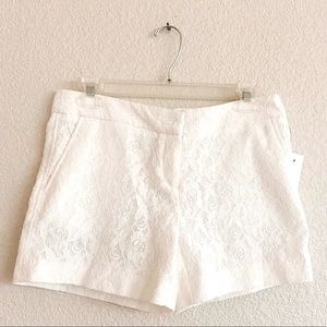 Cynthia Rowley White Lace Trouser Shorts